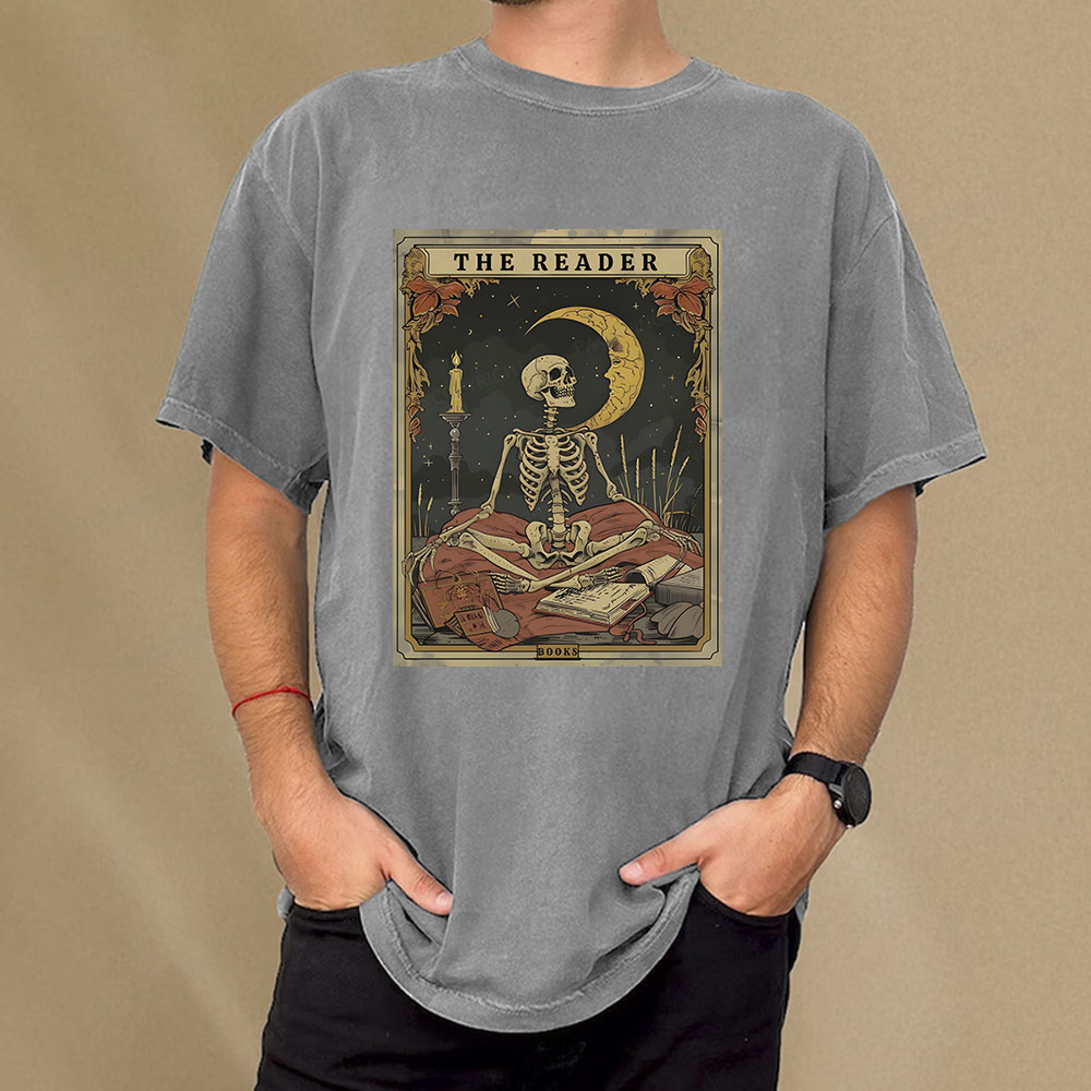 Pagewings The Reader Tarot Card Unisex Washed T-shirt