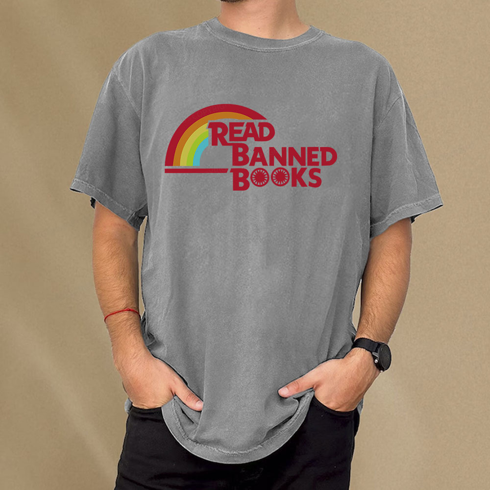 Pagewings Read Banned Books Unisex Washed T-shirt