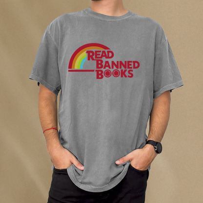 Pagewings Read Banned Books Unisex Washed T-shirt