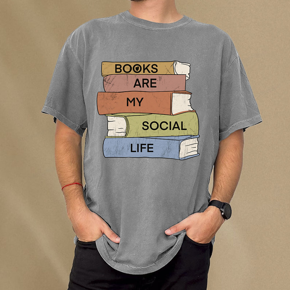 Pagewings Books Are My Social Life Unisex Washed T-shirt
