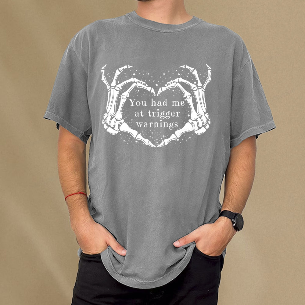 Pagewings You Had Me At Trigger Warnings Unisex Washed T-shirt