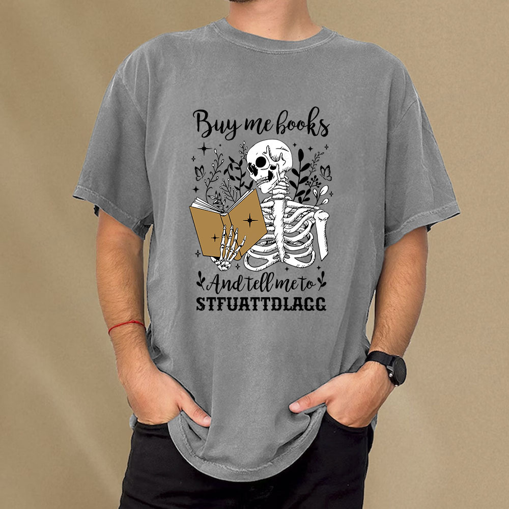 Pagewings Buy Me Books And Tell Me To Stfuattdlagg Unisex Washed T-shirt