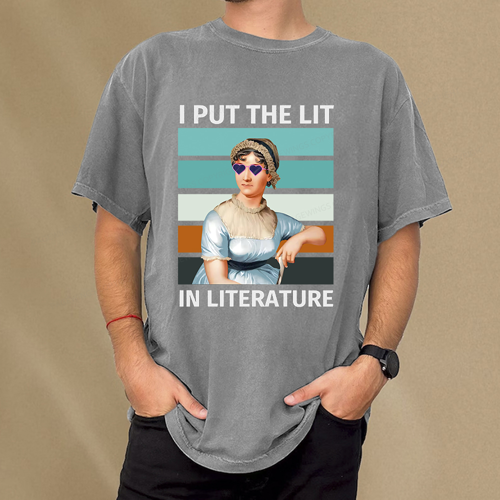 Pagewings I Put The Lit In Literature Unisex Washed T-shirt