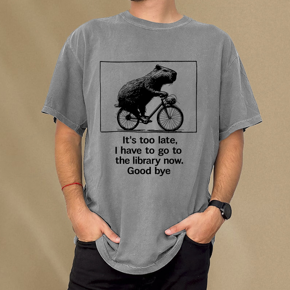 Pagewings I Have To Go To The Library Now Unisex Washed T-shirt