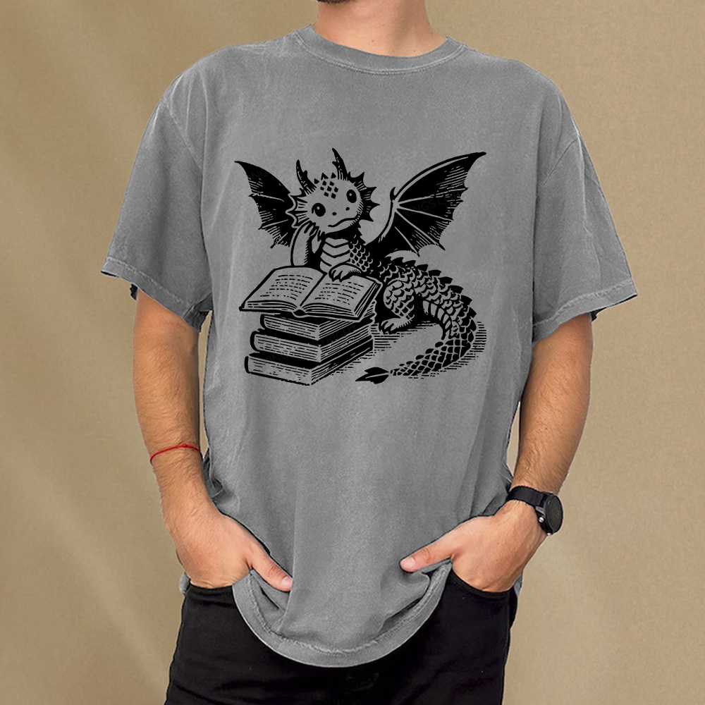 Pagewings I'm Not A Bookworm I'm A Book Dragon Unisex Washed T-shirt