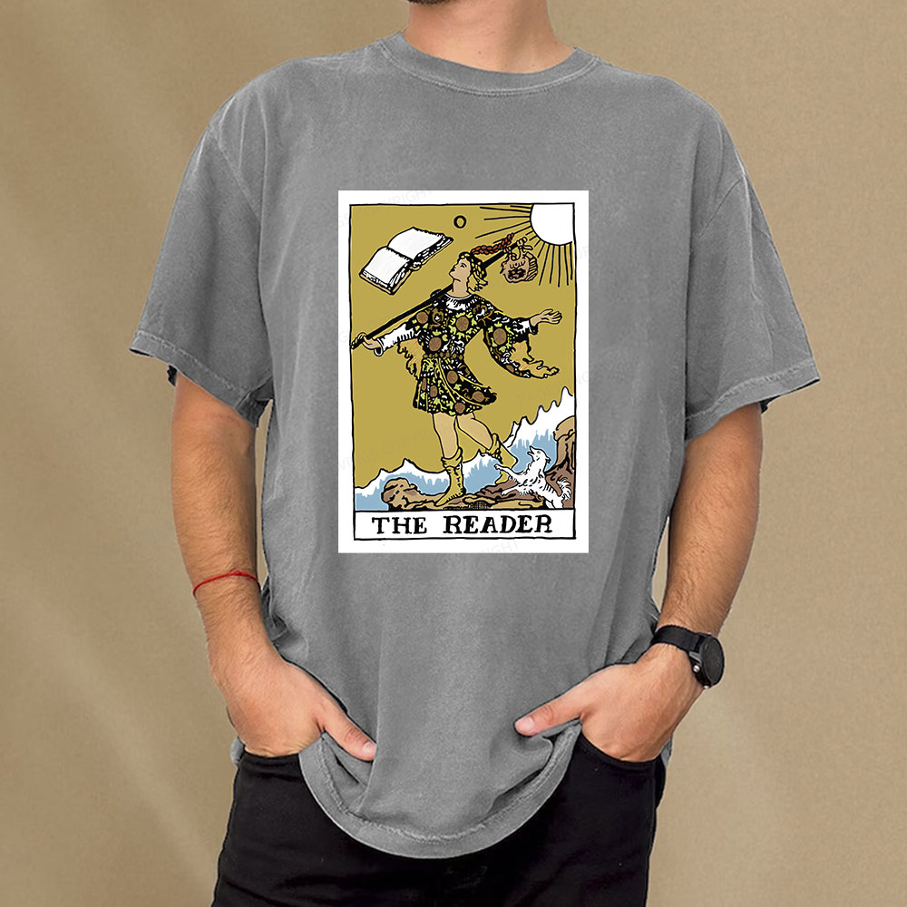 Pagewings Bookish Tarot--The Reader Unisex Washed T-shirt