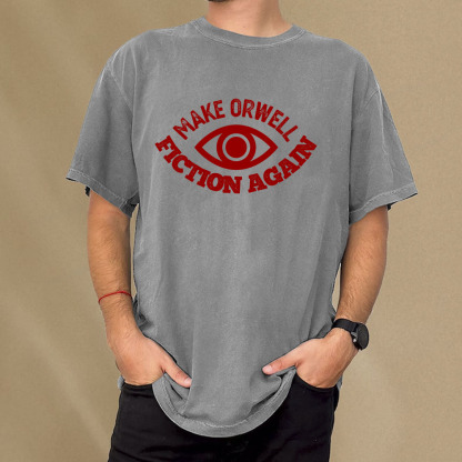 Pagewings Make Orwell Fiction Again Book Unisex Washed T-shirt