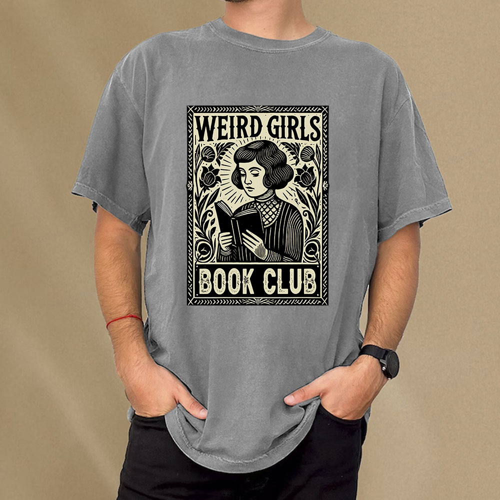 Pagewings Weird Girls Book Club Unisex Washed T-shirt