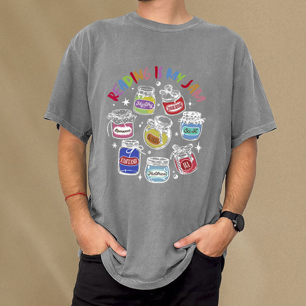 Pagewings Reading is My Jam Unisex Washed T-shirt