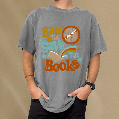 Pagewings Ban The Fascists Save The Books Unisex Washed T-shirt