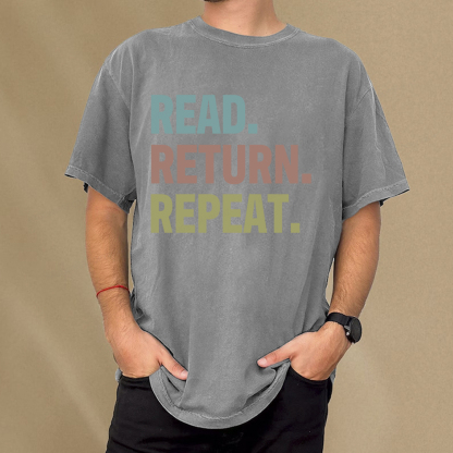 Pagewings Read Return Repeat Unisex Washed T-shirt