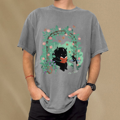 Pagewings Book Reading Monster Unisex Washed T-shirt