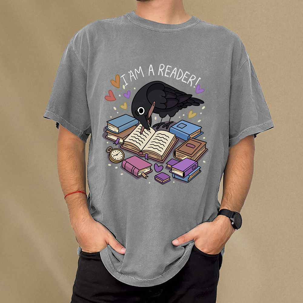 Pagewings I Am An Reader Unisex Washed T-shirt