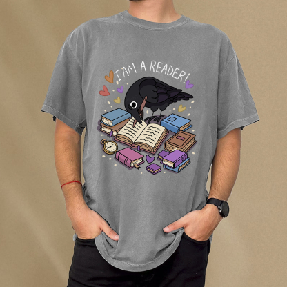 Pagewings I Am An Reader Unisex Washed T-shirt