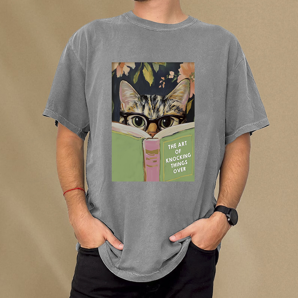 Pagewings The Art of Knocking Things Over Unisex Washed T-shirt