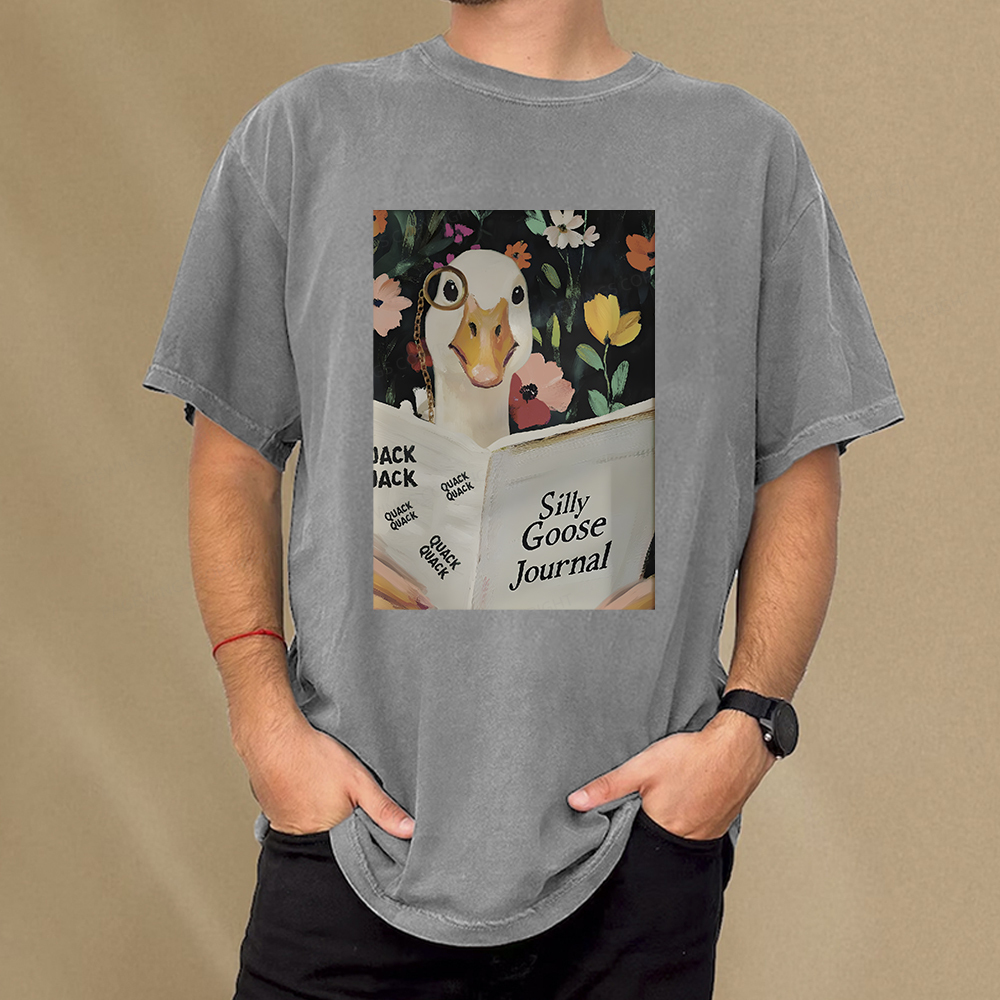 Pagewings Silly Goose Journal Unisex Washed T-shirt