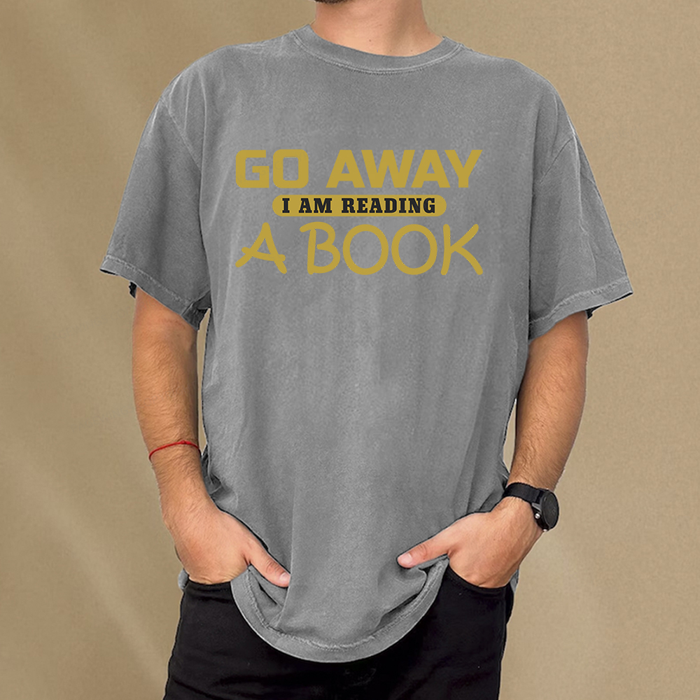 Pagewings Go Away I Am Reading A Book Unisex Washed T-shirt