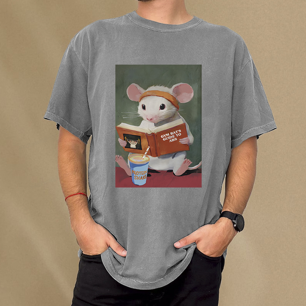 Pagewings Gym Rat's Guide To Abs Unisex Washed T-shirt