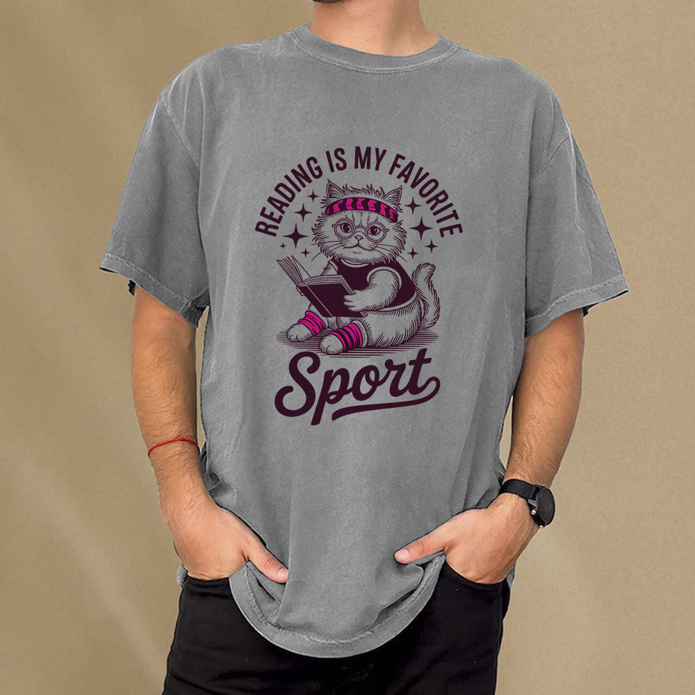 Pagewings Reading is My Favorite Sport Unisex Washed T-shirt
