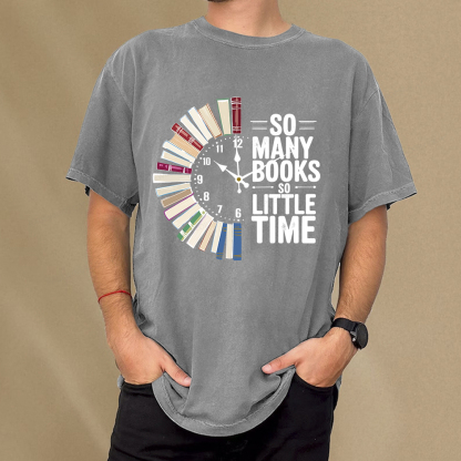 Pagewings So Many Books So Little Time Unisex Washed T-shirt