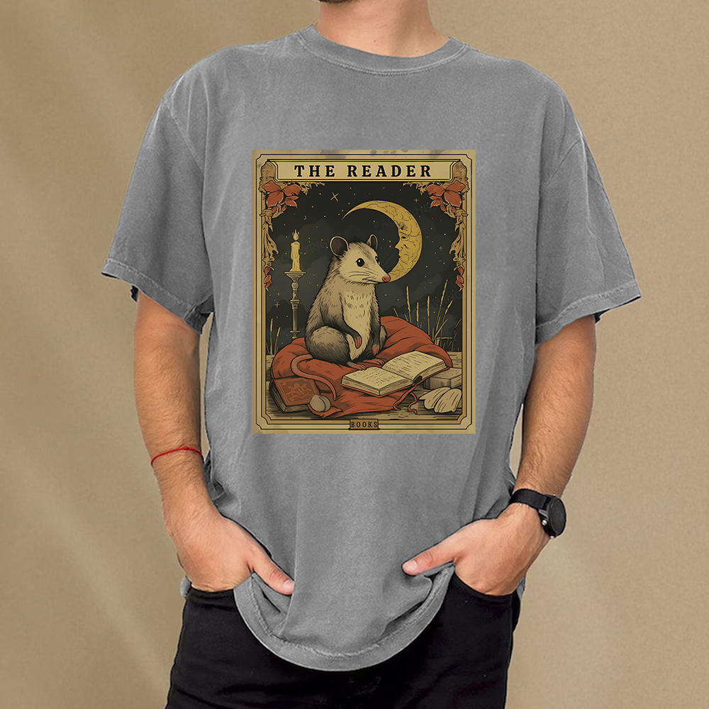 Pagewings The Reader Tarot Card Unisex Washed T-shirt