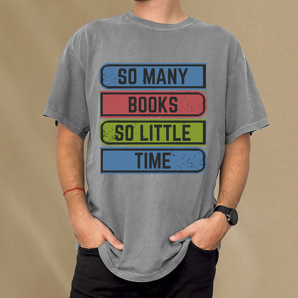 Pagewings So Many Books So Little Time Unisex Washed T-shirt
