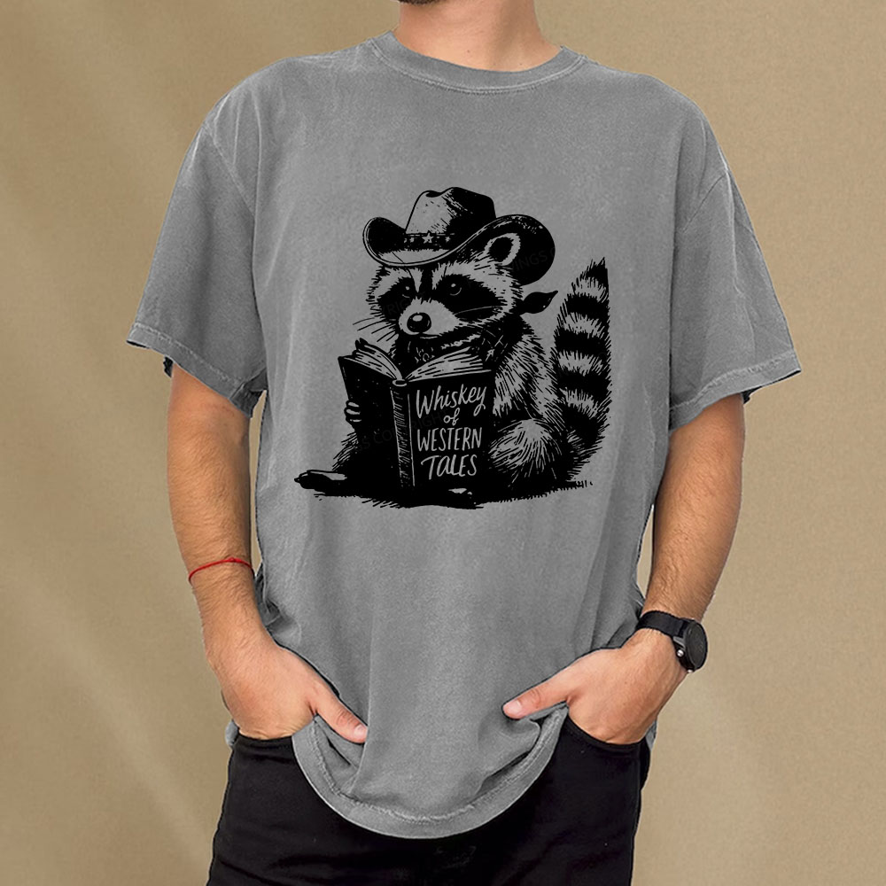 Pagewings Whiskey of Western Tales Unisex Washed T-shirt