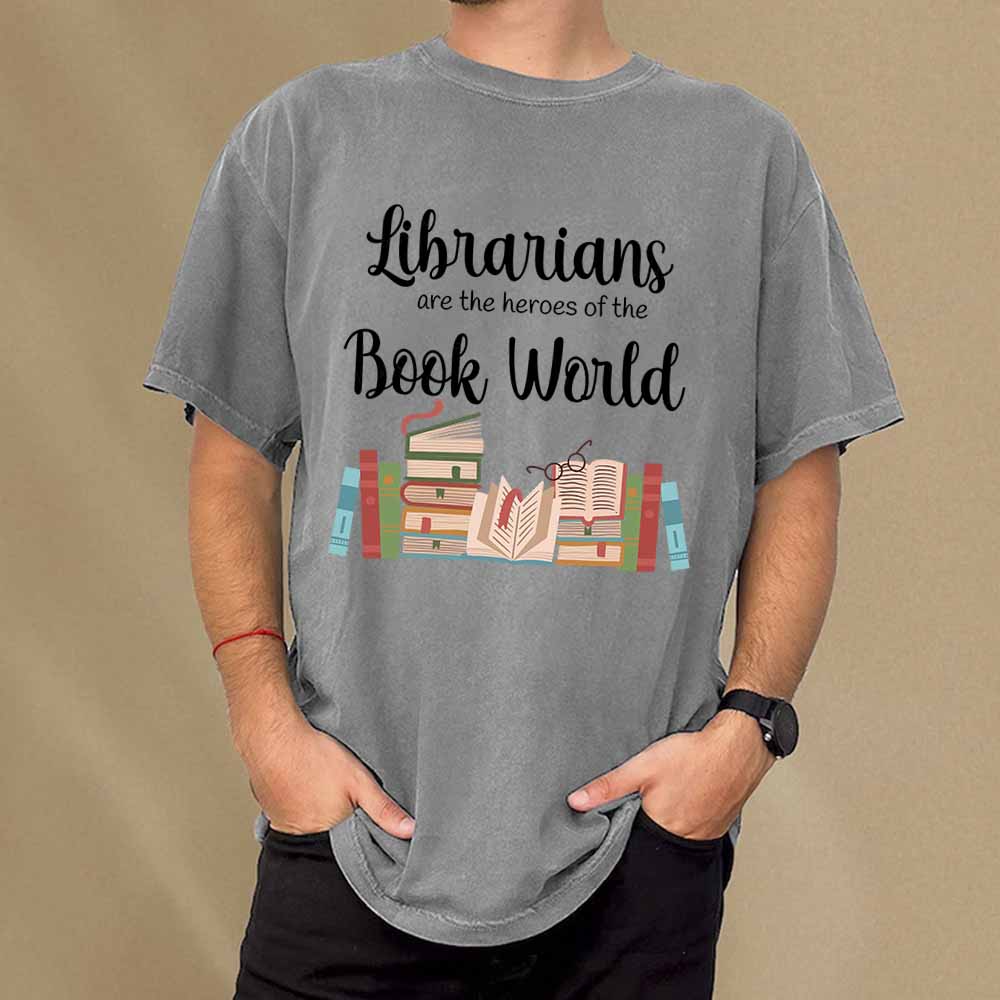 Pagewings Librarians Are The Heros Of The Book World Unisex Washed T-shirt