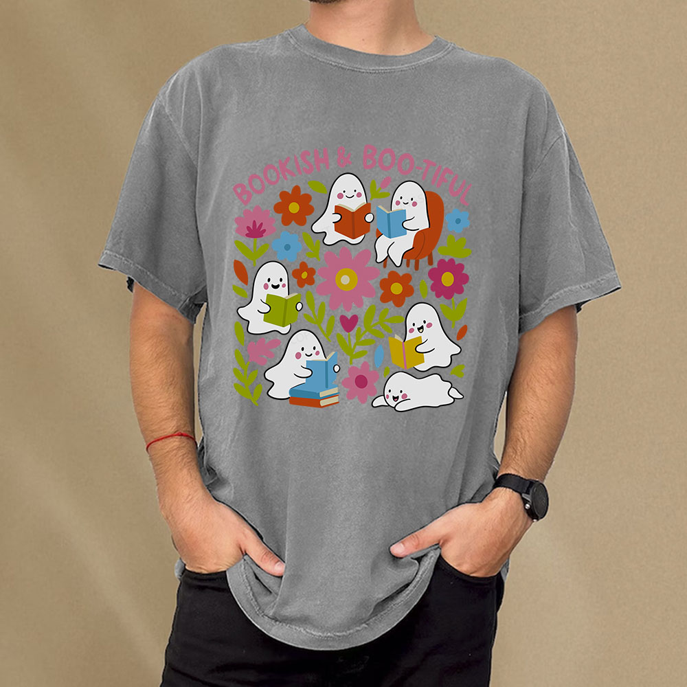 Pagewings Bookish & Boo-tiful Unisex Washed T-shirt