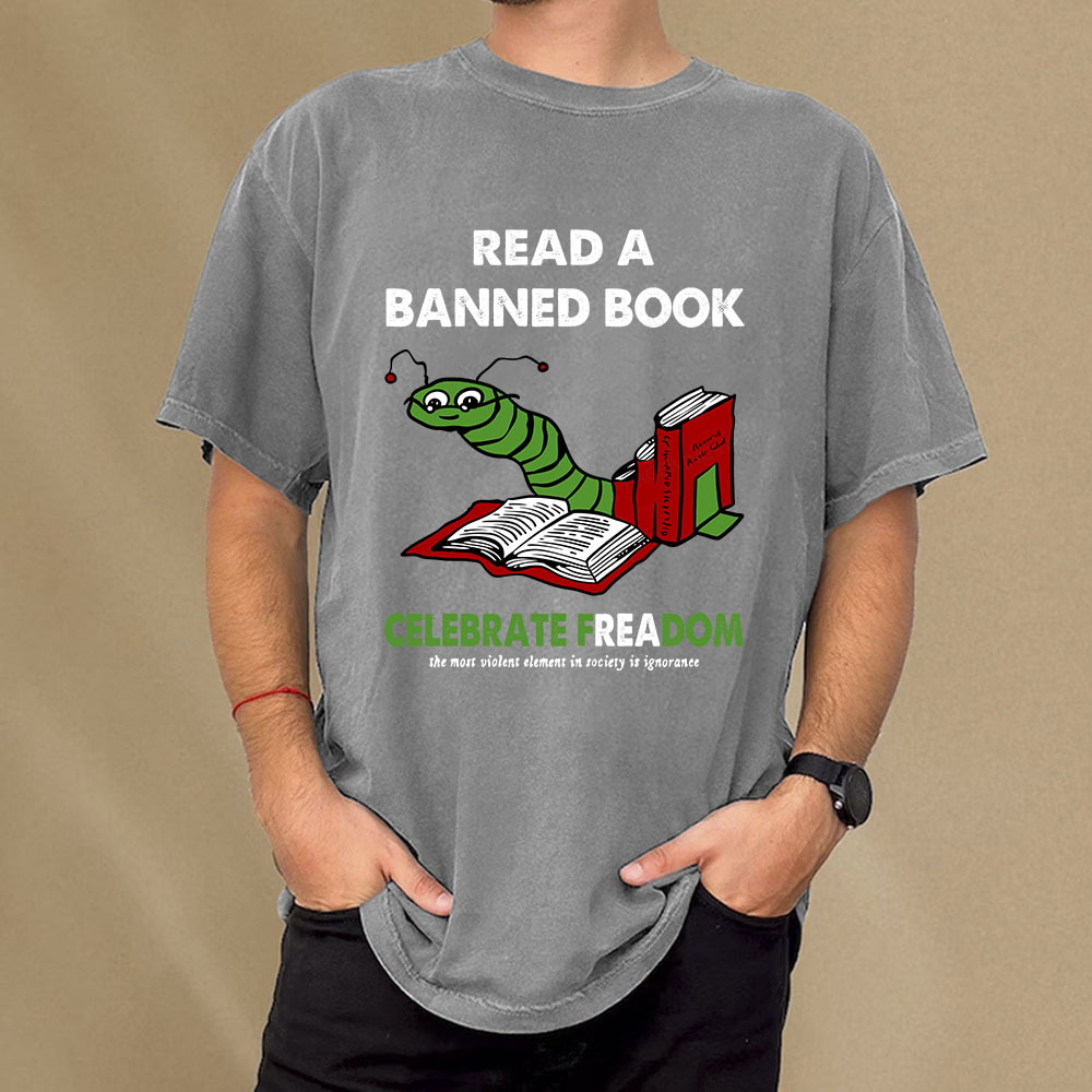 Pagewings Read A Banned Book Unisex Washed T-shirt