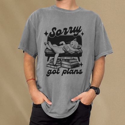 Pagewings Sorry Got Plans Unisex Washed T-shirt