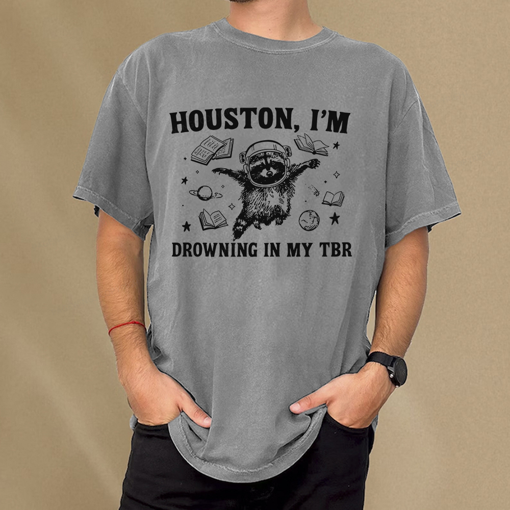 Pagewings Houston I’m Drowning In My TBR Unisex Washed T-shirt