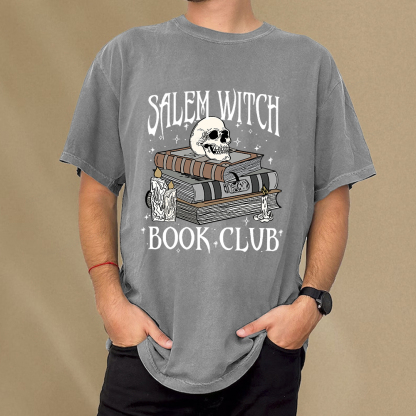 Pagewings Salem Witch Book Club Unisex Washed T-shirt