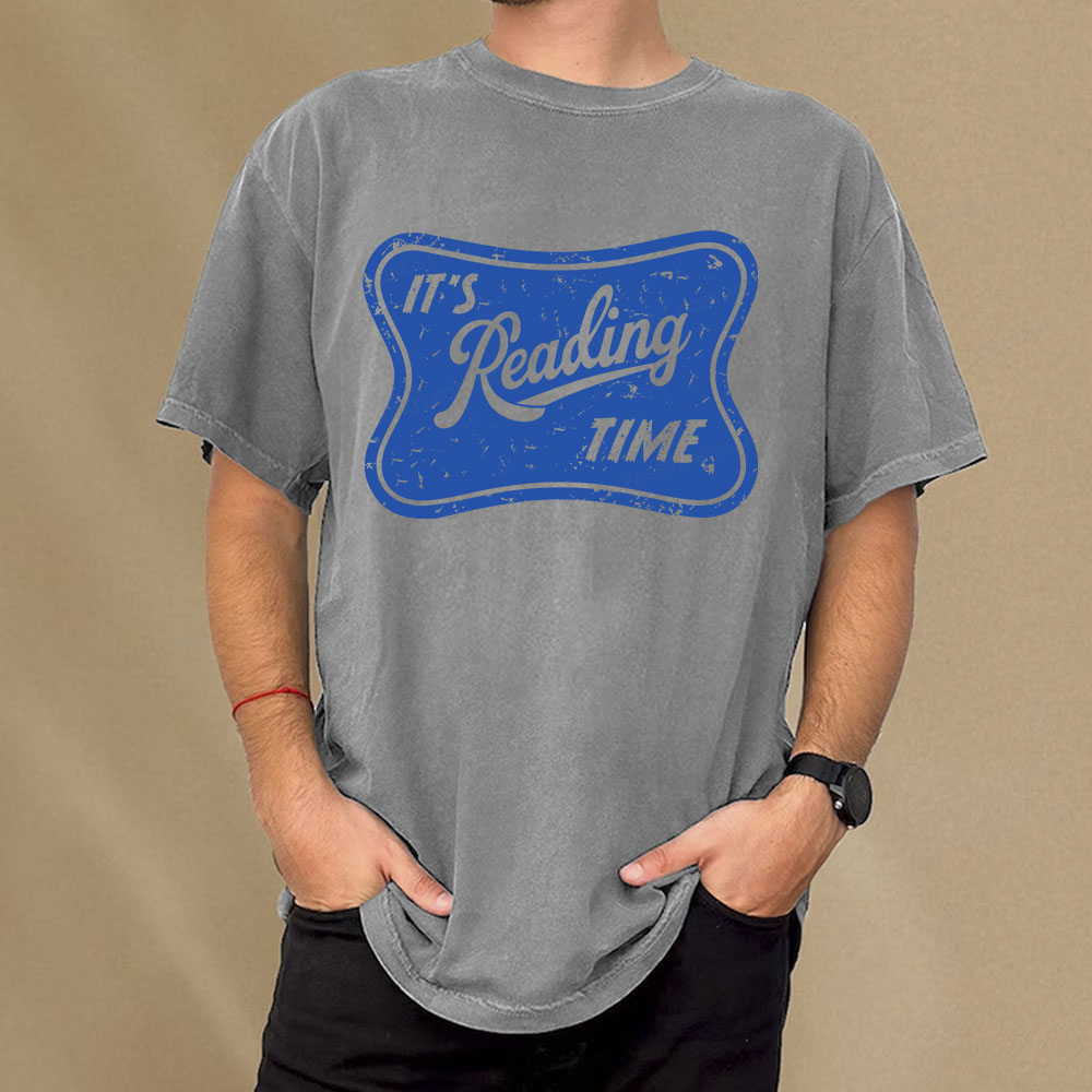 Pagewings It’s Reading Time Unisex Washed T-shirt