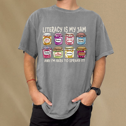 Pagewings Literacy Is My Jam Unisex Washed T-shirt