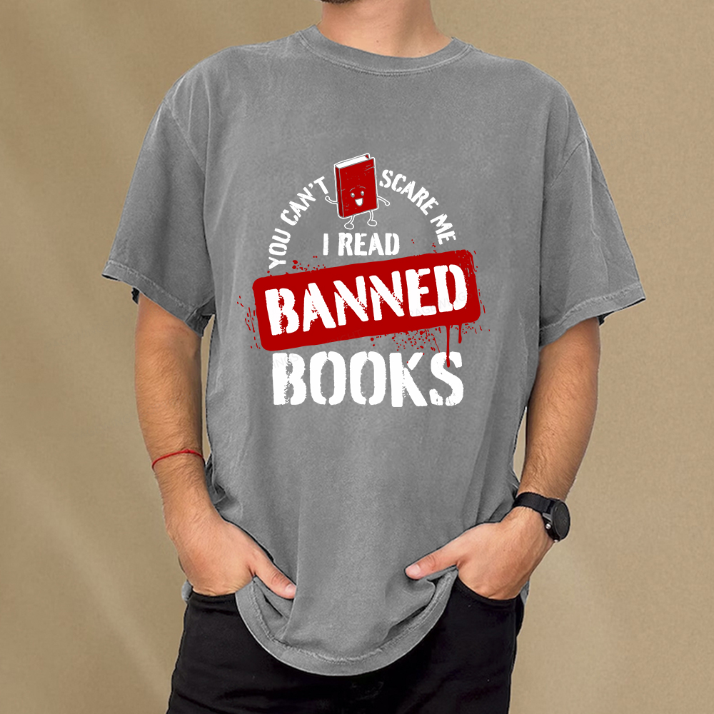 Pagewings You Can't Scare Me I Read Banned Books Unisex Washed T-shirt