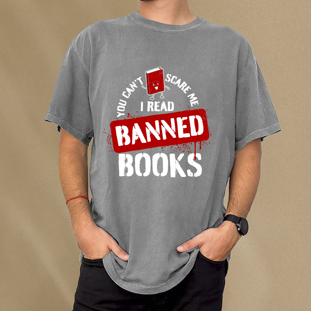 Pagewings You Can't Scare Me I Read Banned Books Unisex Washed T-shirt