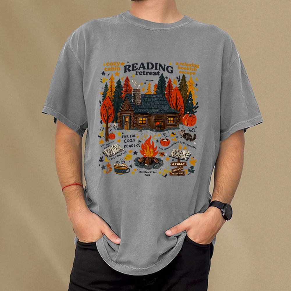Pagewings Reading Retreat Unisex Washed T-shirt