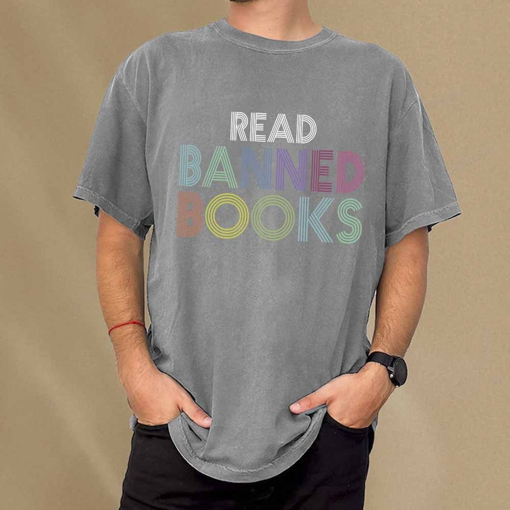 Pagewings Read Banned Books Shirt Unisex Washed T-shirt