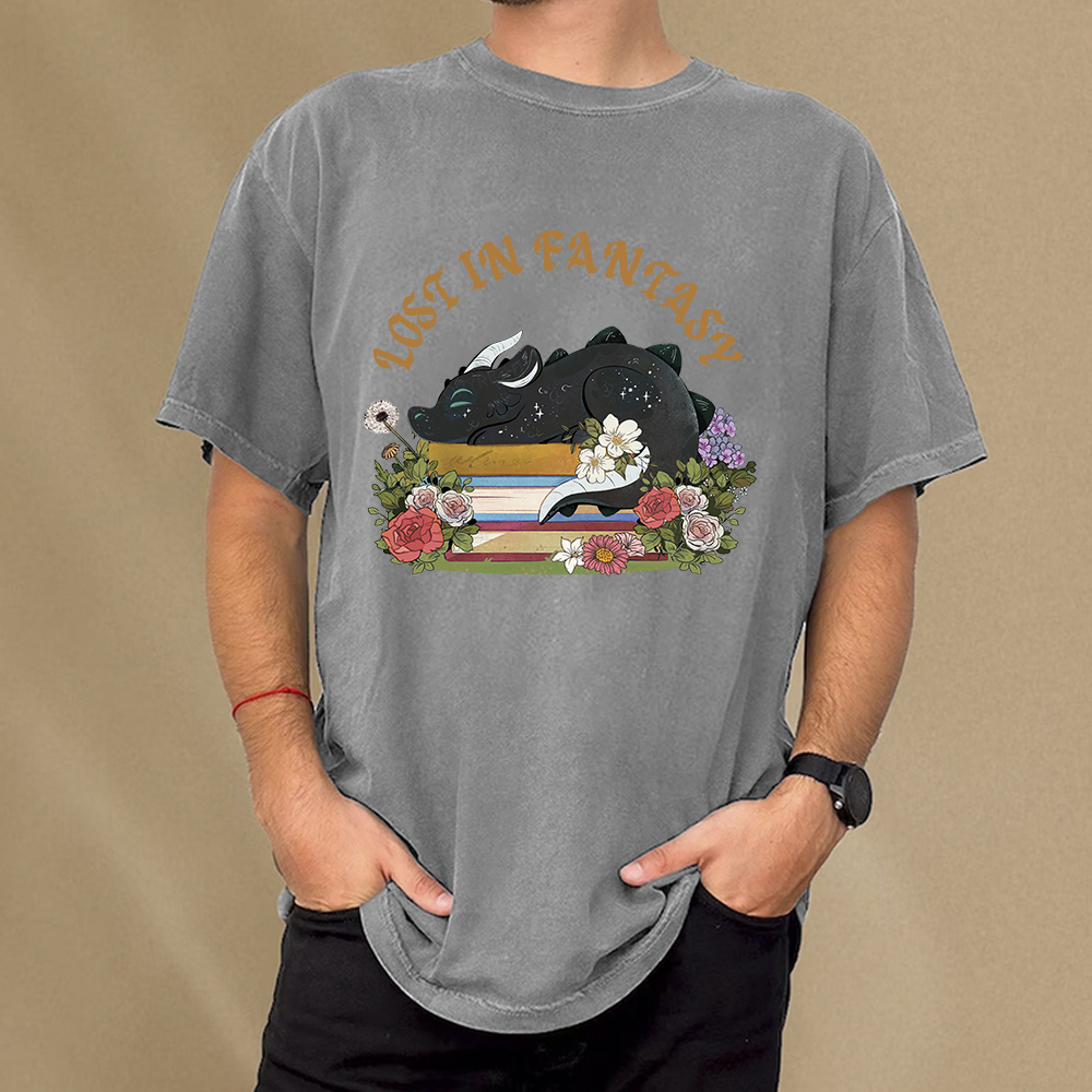 Pagewings Lost In Fantasy Unisex Washed T-shirt
