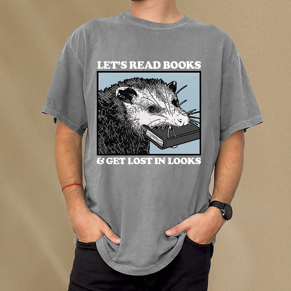 Pagewings Let’s Read Books & Get Lost In Looks Unisex Washed T-shirt