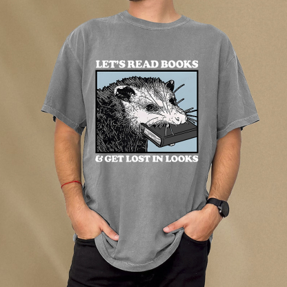 Pagewings Let’s Read Books & Get Lost In Looks Unisex Washed T-shirt