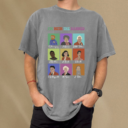 Pagewings I'm With The Banned Unisex Washed T-shirt