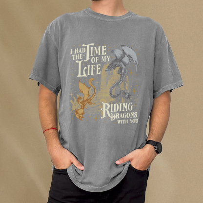 Pagewings I Had The Time Of My Life Riding Dragons With You Unisex Washed T-shirt