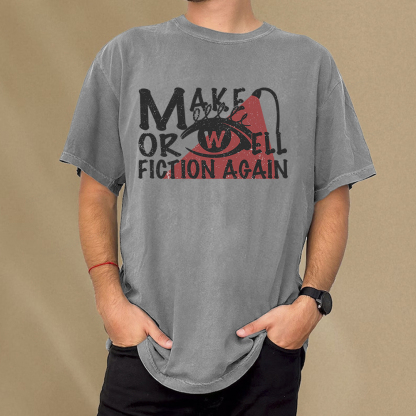 Pagewings Make Orwell Fiction Again Unisex Washed T-shirt