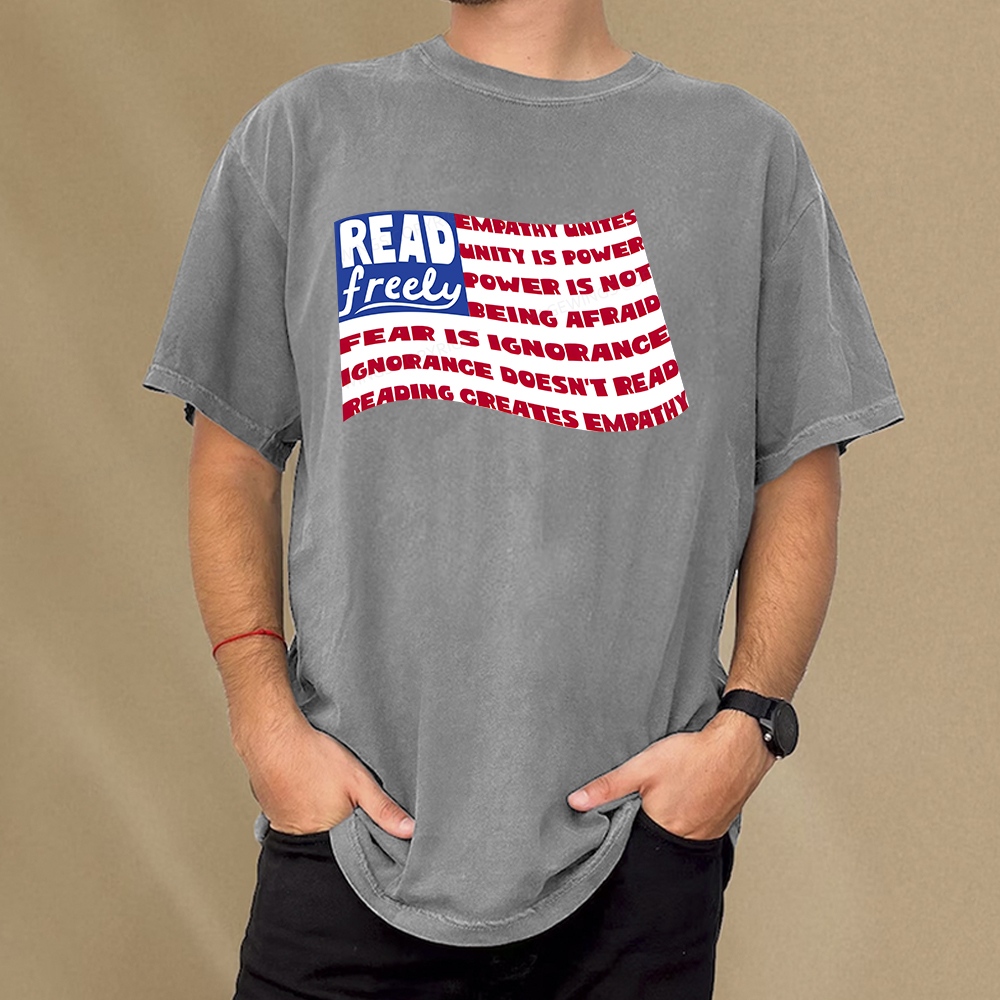 Pagewings Read Freely Empathy Unites Unisex Washed T-shirt