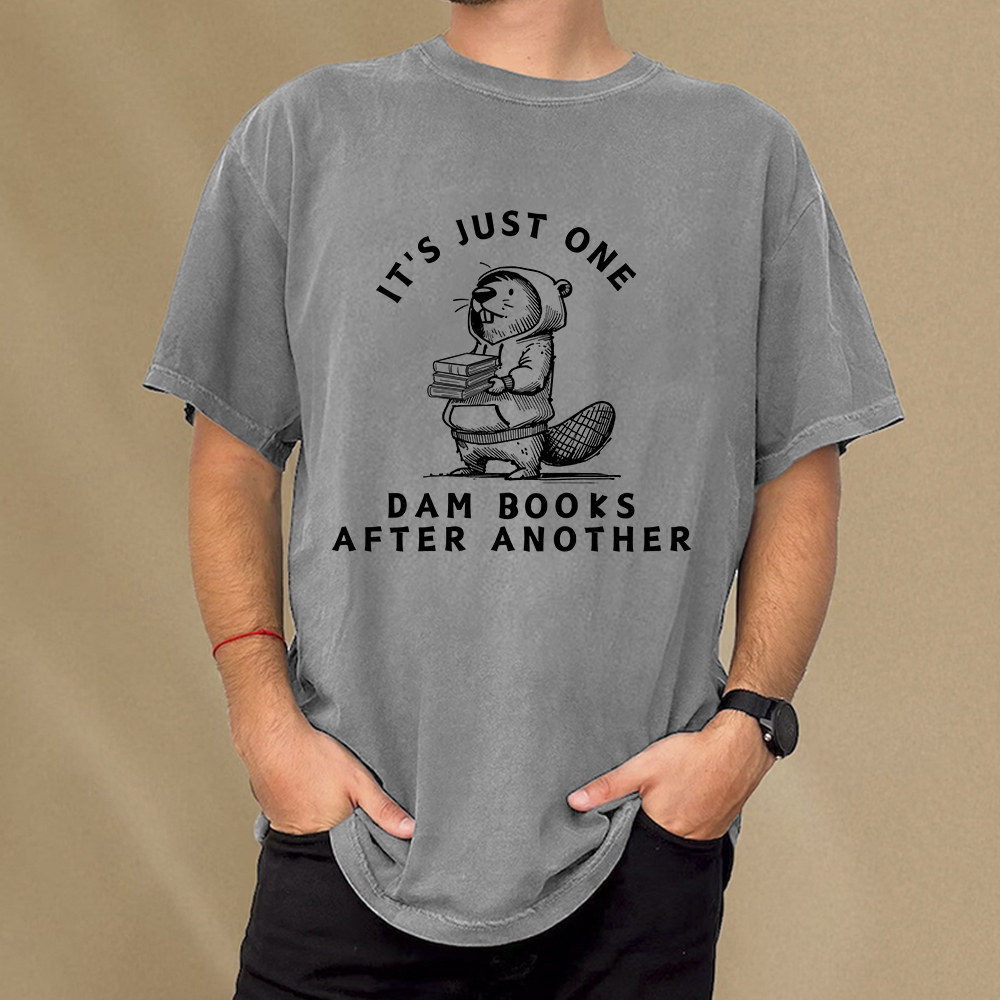 Pagewings It’s Just One Dam Books After Another Unisex Washed T-shirt
