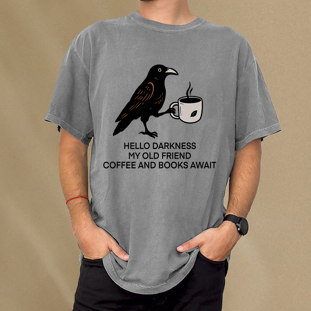 Pagewings Coffee And Books Await Unisex Washed T-shirt