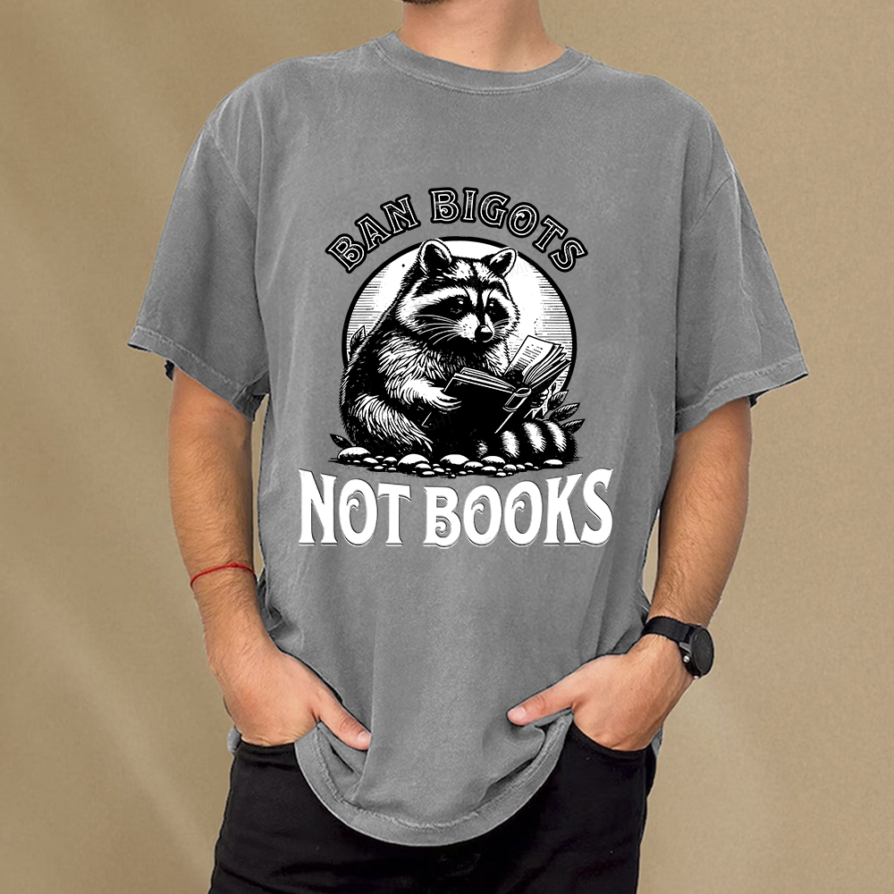 Pagewings Ban Bigots Not Books Unisex Washed T-shirt