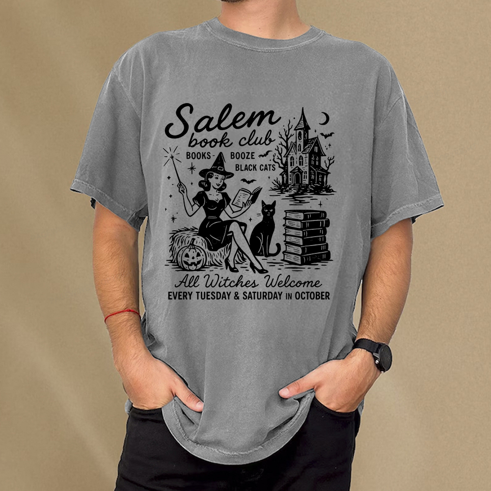 Pagewings Salem Book Club Unisex Washed T-shirt